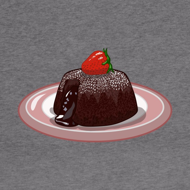 Chocolate lava cake cartoon illustration by Miss Cartoon